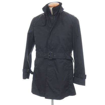 【中古】バーニーズニューヨーク BARNEYS NEWYORK ポリエステル 中綿入りライナー付き レイヤード トレンチコート ネイビー【サイズM】【 状態ランクB 】【 メンズ 】