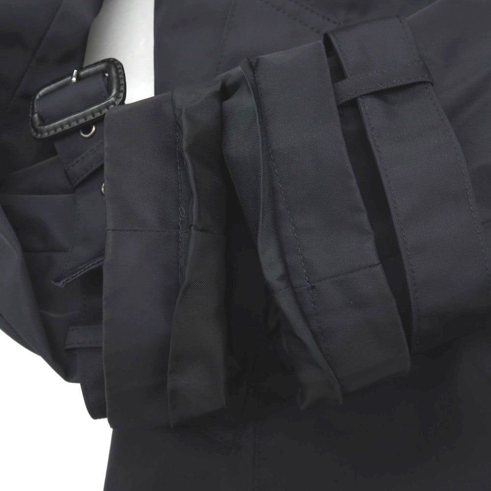 【中古】バーニーズニューヨーク BARNEYS NEWYORK ポリエステル 中綿入りライナー付き レイヤード トレンチコート ネイビー【サイズM】【 状態ランクB 】【 メンズ 】