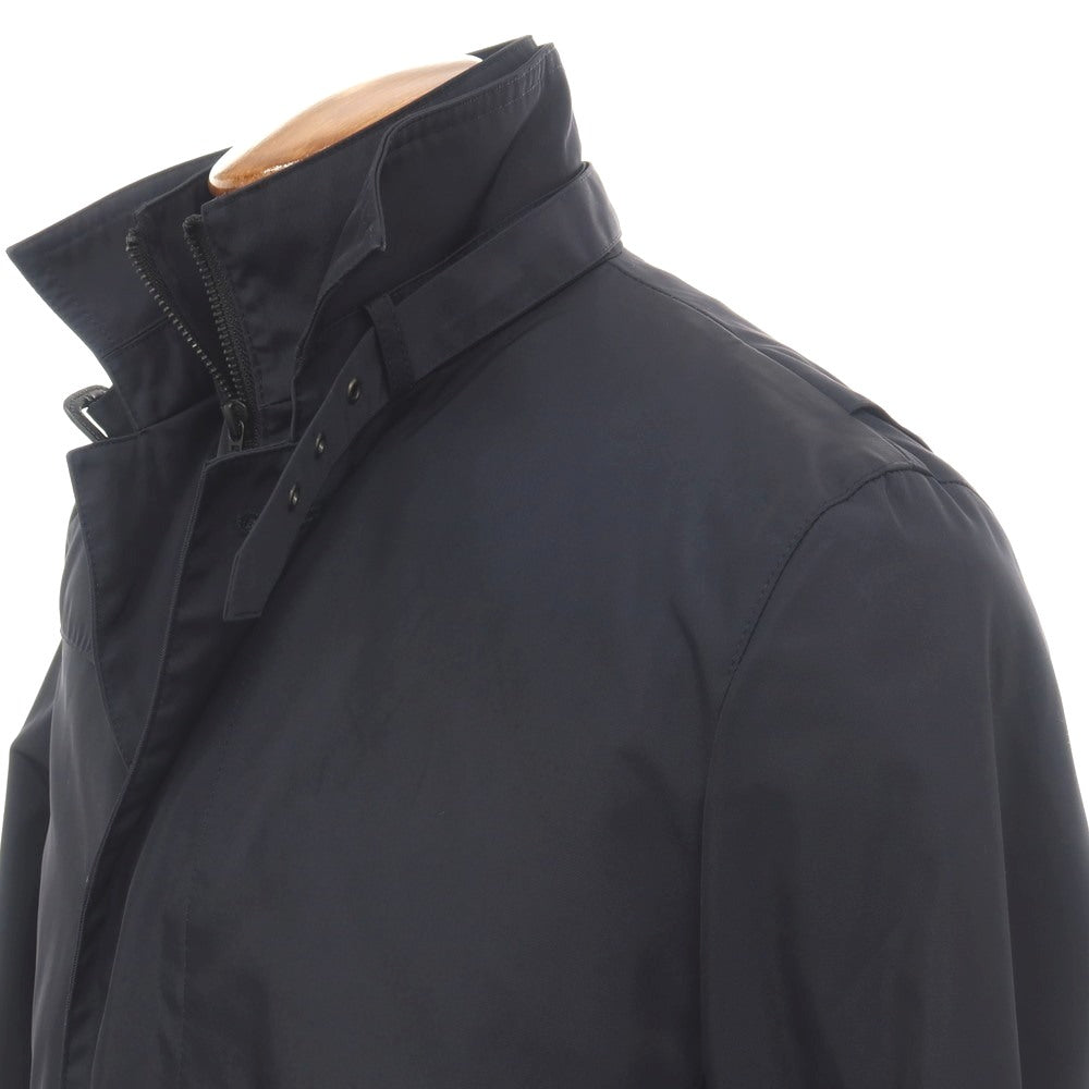 【中古】バーニーズニューヨーク BARNEYS NEWYORK ポリエステル 中綿入りライナー付き レイヤード トレンチコート ネイビー【サイズM】【 状態ランクB 】【 メンズ 】