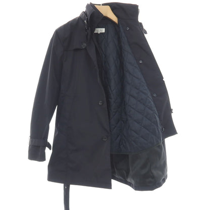 【中古】バーニーズニューヨーク BARNEYS NEWYORK ポリエステル 中綿入りライナー付き レイヤード トレンチコート ネイビー【サイズM】【 状態ランクB 】【 メンズ 】