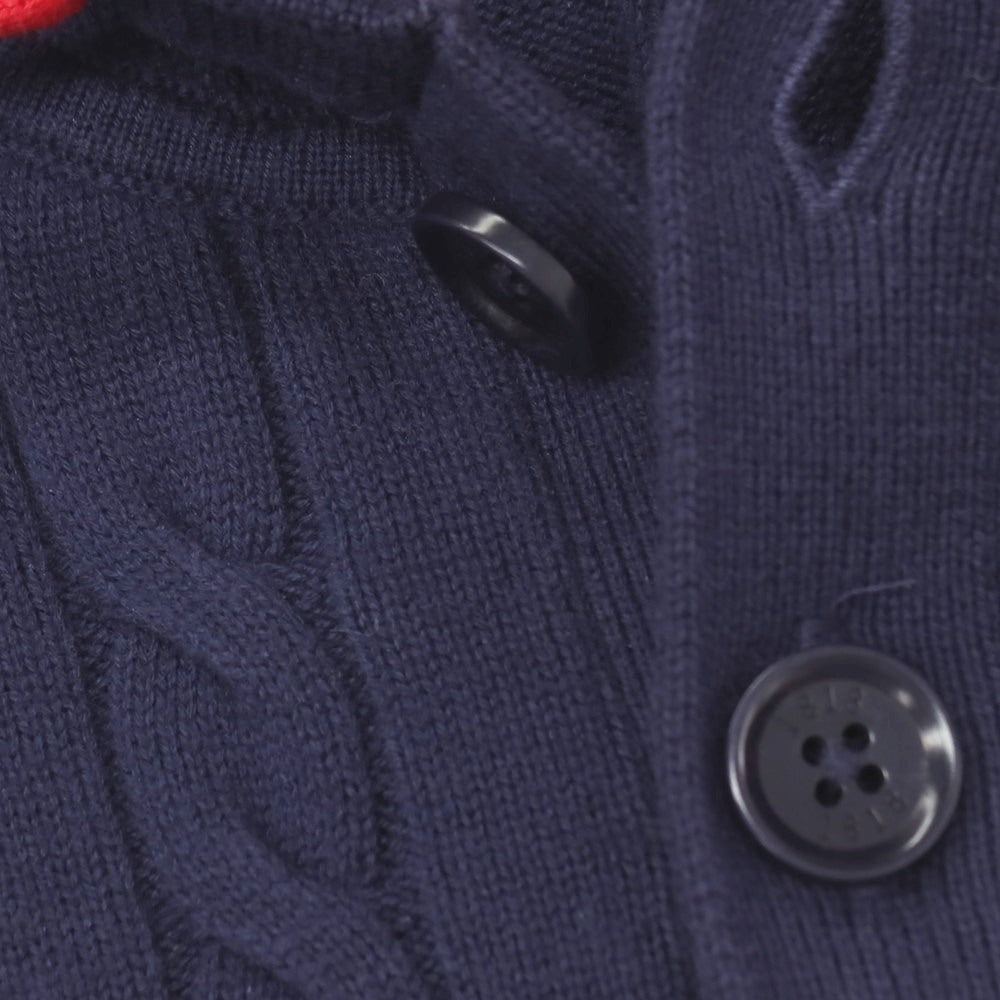 【SALE30%OFF/返品不可】【中古】ブルックスブラザーズ Brooks Brothers コットン ケーブル編み プルオーバー ニットパーカー パープルネイビー【 サイズXS 】【 状態ランクB 】【 メンズ 】