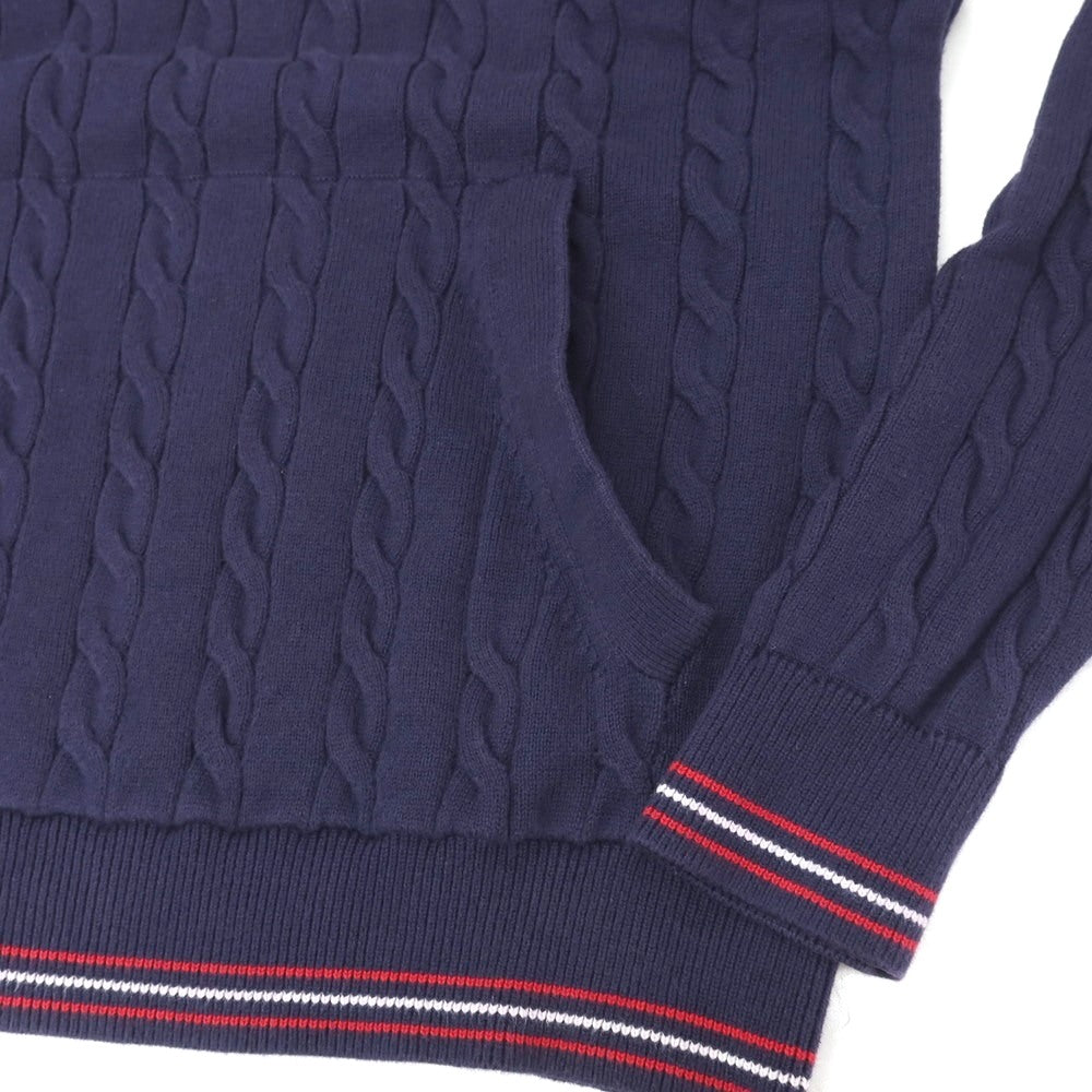 【SALE30%OFF/返品不可】【中古】ブルックスブラザーズ Brooks Brothers コットン ケーブル編み プルオーバー ニットパーカー パープルネイビー【 サイズXS 】【 状態ランクB 】【 メンズ 】