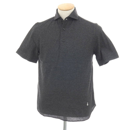【SALE30%OFF/返品不可】【中古】ギローバー GUY ROVER コットン ハニカム ホリゾンタルカラー 半袖ポロシャツ グレーxブラック【 サイズS 】【 状態ランクA 】【 メンズ 】