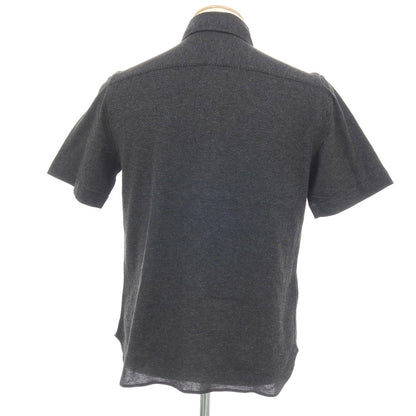 【SALE30%OFF/返品不可】【中古】ギローバー GUY ROVER コットン ハニカム ホリゾンタルカラー 半袖ポロシャツ グレーxブラック【 サイズS 】【 状態ランクA 】【 メンズ 】
