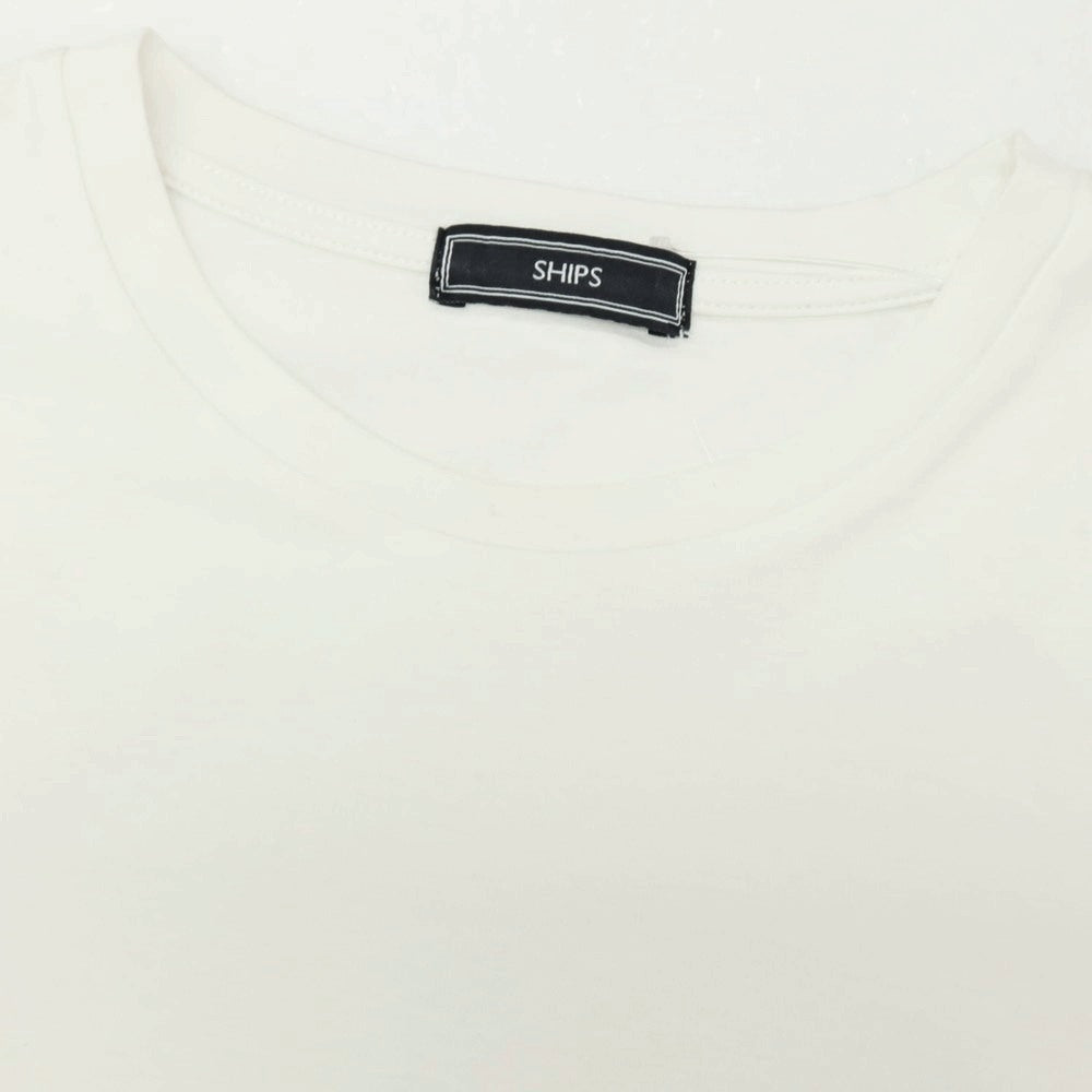 【SALE30%OFF/返品不可】【中古】シップス SHIPS コットン クルーネック 半袖Ｔシャツ ホワイト【 サイズS 】【 状態ランクB 】【 メンズ 】