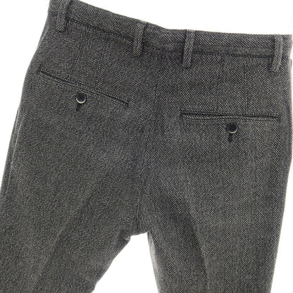 【中古】ソリード SOLIDO ストレッチ コットン ヘリンボーン イージースラックス パンツ ブラックxホワイト【サイズ2】【 状態ランクB 】【 メンズ 】