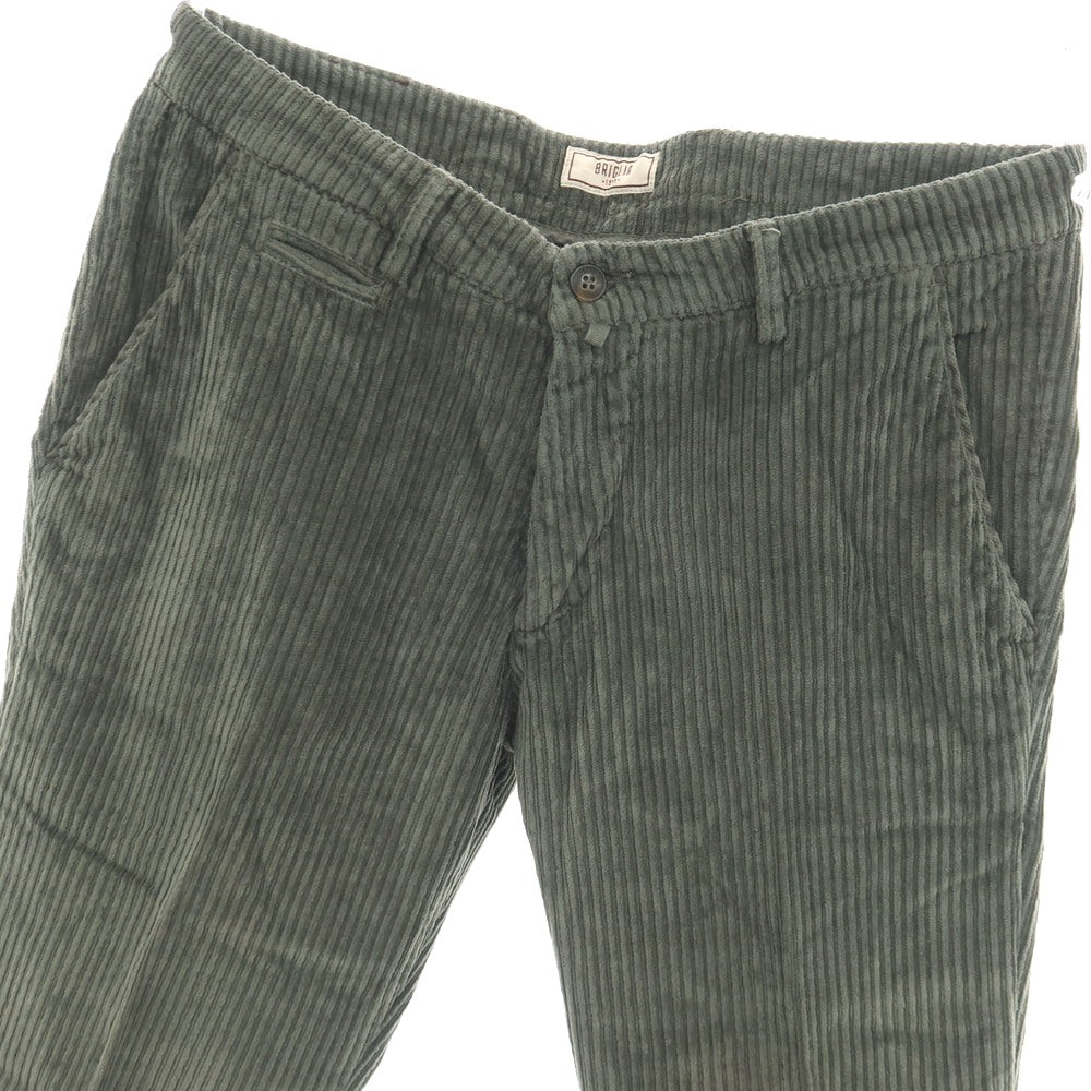 【中古】ブリリア1949 BRIGLIA 1949 ストレッチ コットン 太畝 コーデュロイパンツ グリーン系【サイズ46】【 状態ランクB 】【 メンズ 】