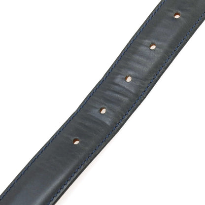 【中古】フェリージ Felisi 699/6 レザー ベルト ネイビーxシルバー【サイズ80】【 状態ランクC 】【 メンズ 】