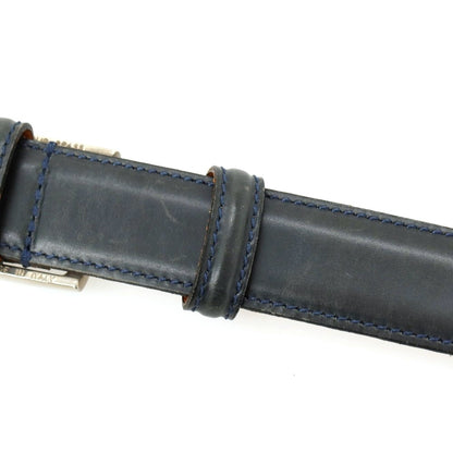 【中古】フェリージ Felisi 699/6 レザー ベルト ネイビーxシルバー【サイズ80】【 状態ランクC 】【 メンズ 】