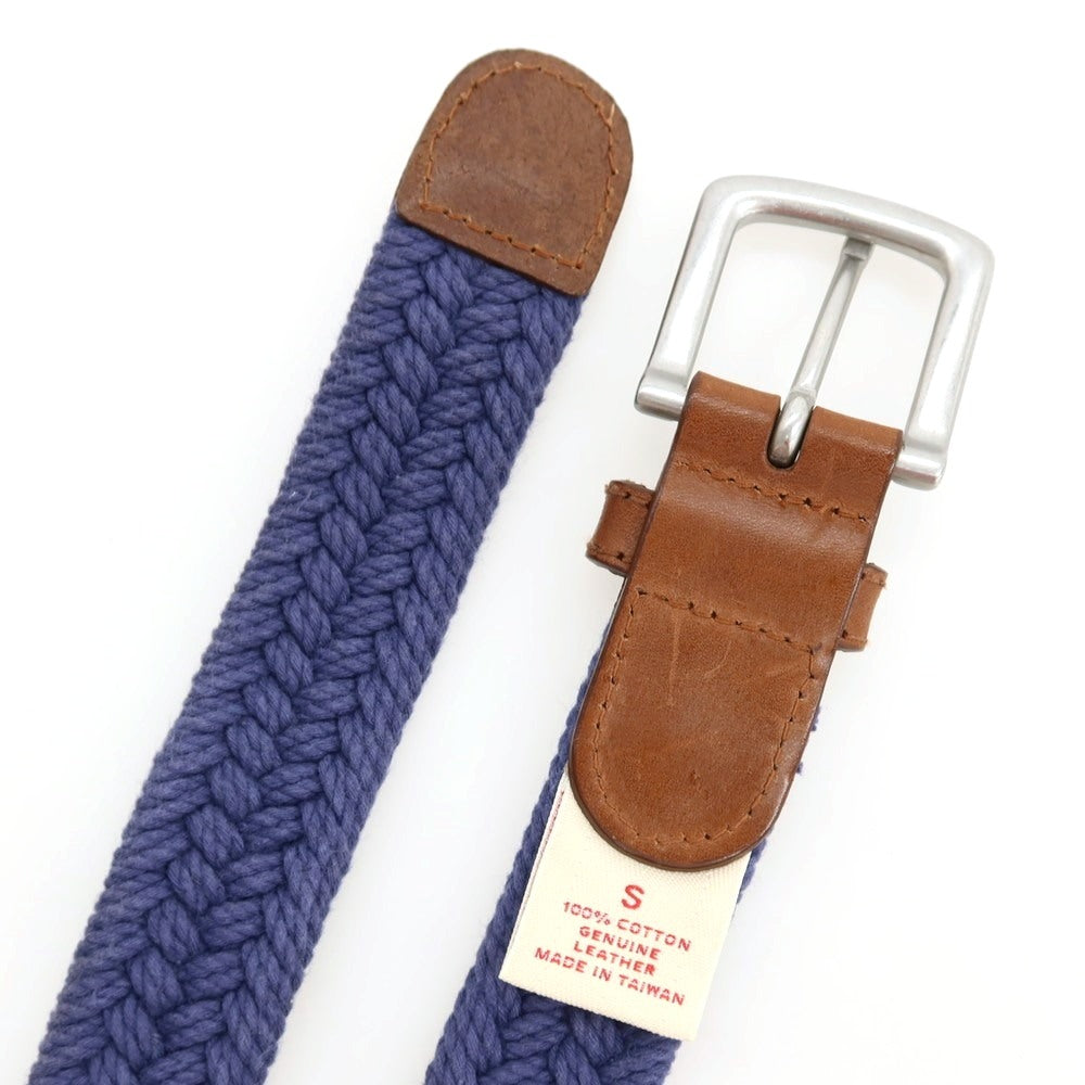 【中古】ブルックス ブラザーズ レッド フリース Brooks Brothers Red Fleece コットン×レザー メッシュベルト ライトネイビー【サイズS】【 状態ランクB 】【 メンズ 】