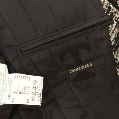 【中古】タリアトーレ TAGLIATORE ウールコットンナイロンシルクモヘヤアルパカ混 チェスターフィールドコート ベージュxブラック【サイズ48】【 状態ランクD 】【 メンズ 】