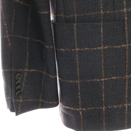 【中古】ユナイテッドアローズ UNITED ARROWS ウール ウィンドウペーンチェック 3B テーラードジャケット グレーxブラウン【サイズ46】【 状態ランクC 】【 メンズ 】