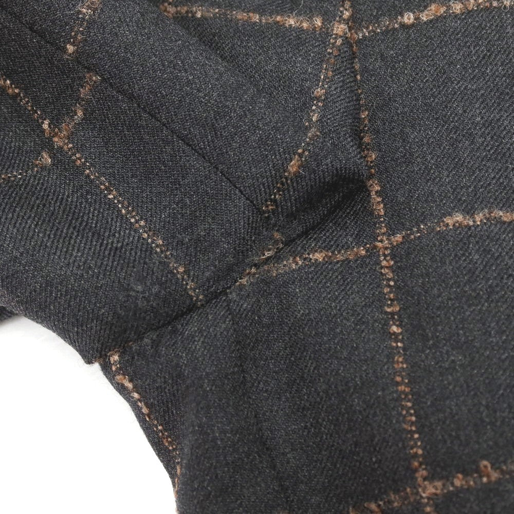 【中古】ユナイテッドアローズ UNITED ARROWS ウール ウィンドウペーンチェック 3B テーラードジャケット グレーxブラウン【サイズ46】【 状態ランクC 】【 メンズ 】