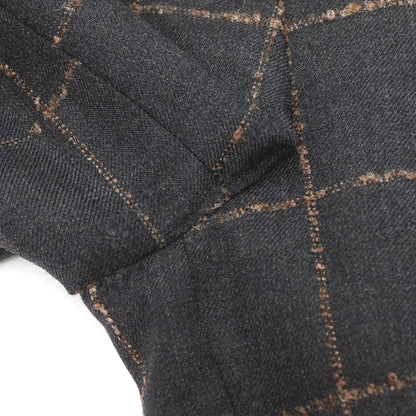 【中古】ユナイテッドアローズ UNITED ARROWS ウール ウィンドウペーンチェック 3B テーラードジャケット グレーxブラウン【サイズ46】【 状態ランクC 】【 メンズ 】