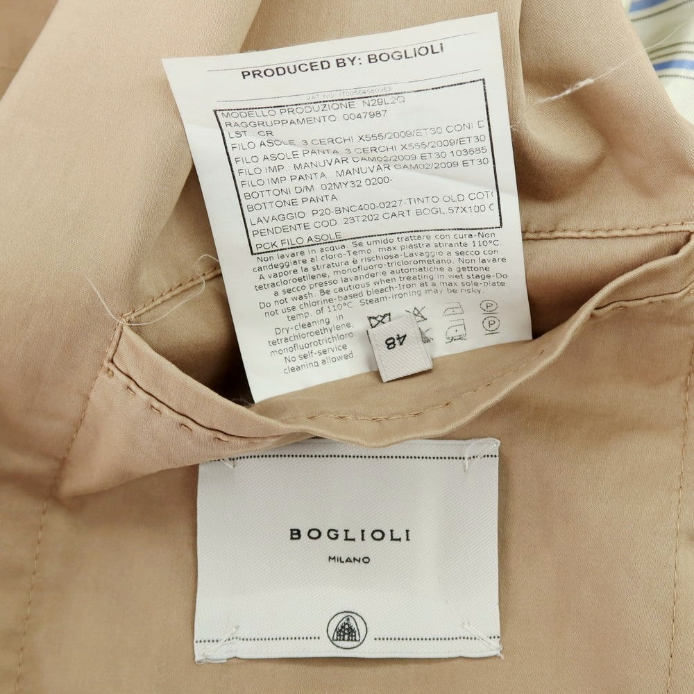 【中古】ボリオリ BOGLIOLI K.JACKET ストレッチ コットン 3つボタンスーツ ベージュ【サイズ48】【 状態ランクD 】【 メンズ 】