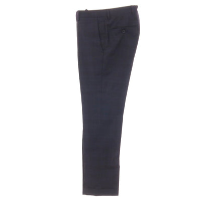 【中古】ラルディーニ LARDINI ウール チェック 3つボタンスーツ ダークネイビーxネイビー【サイズ46】【 状態ランクD 】【 メンズ 】