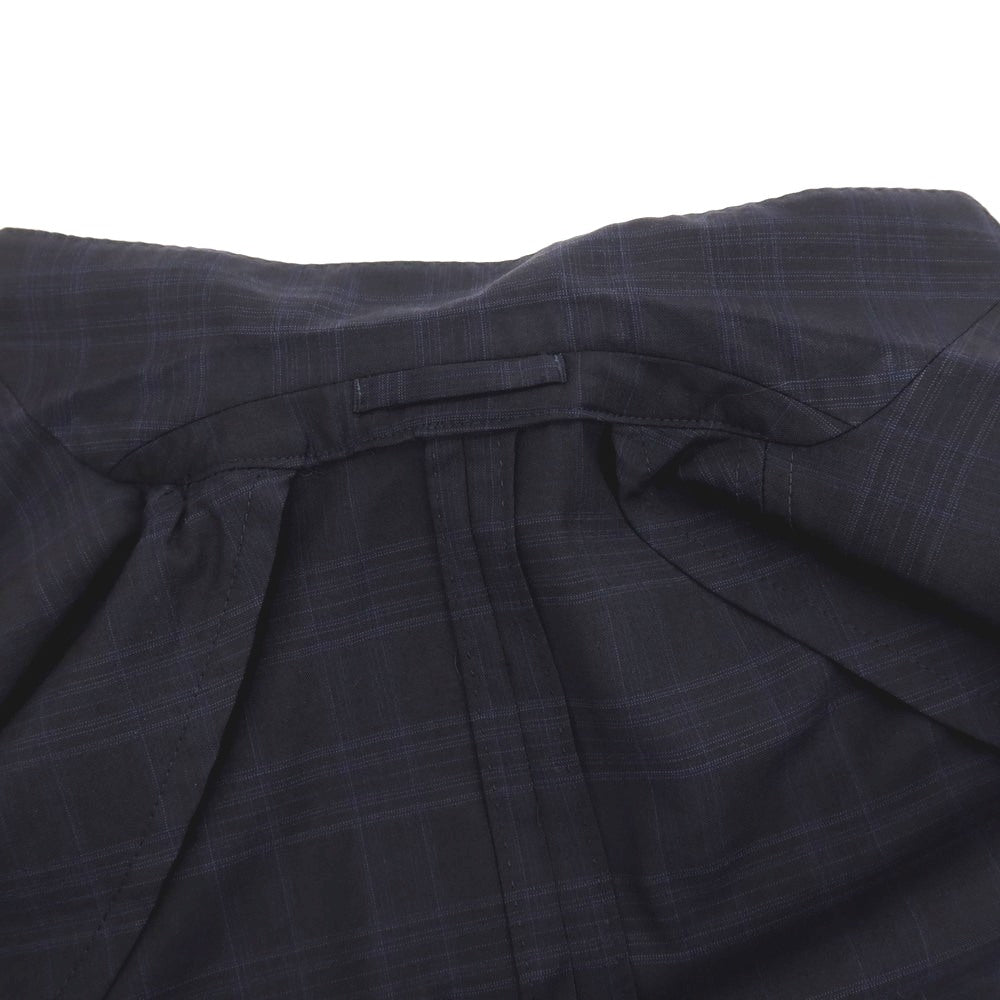 【中古】ラルディーニ LARDINI ウール チェック 3つボタンスーツ ダークネイビーxネイビー【サイズ46】【 状態ランクD 】【 メンズ 】