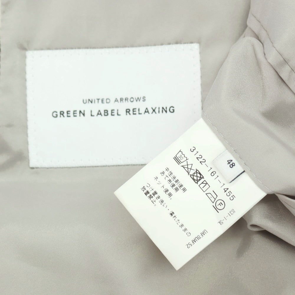 【中古】グリーンレーベルリラクシング green label relaxing ポリエステルウールポリウレタン ストライプ ダブルスーツ ホワイトxブラック【サイズ上48/下84】【 状態ランクC 】【 メンズ 】