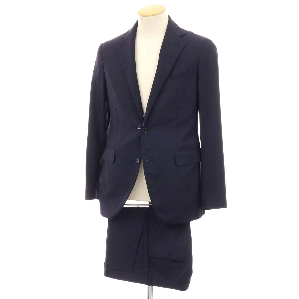 【中古】タリアトーレ TAGLIATORE SARTORIALE ウール シャドウストライプ 2つボタンスーツ ダークネイビー【サイズ44】【 状態ランクB 】【 メンズ 】