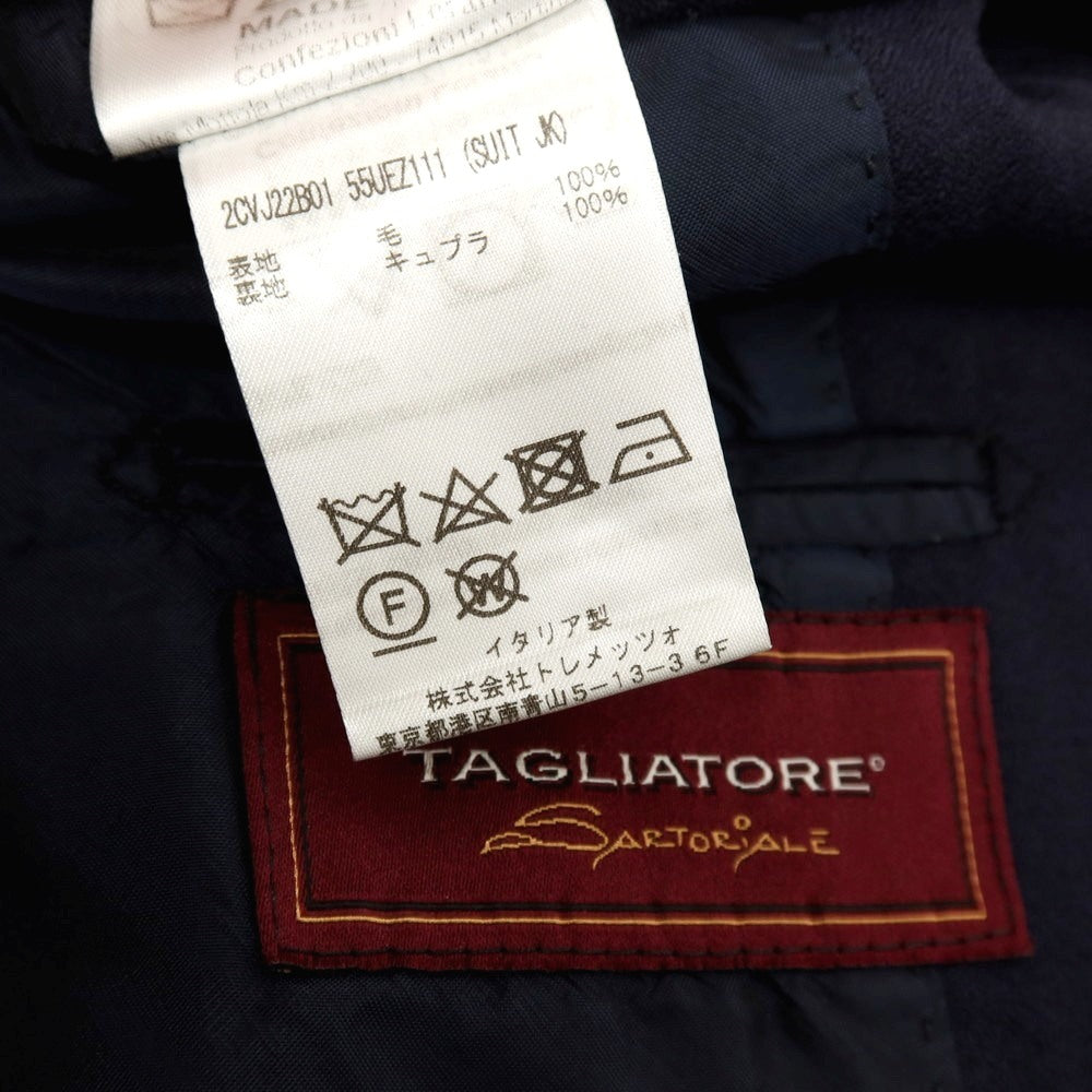 【中古】タリアトーレ TAGLIATORE SARTORIALE ウール シャドウストライプ 2つボタンスーツ ダークネイビー【サイズ44】【 状態ランクB 】【 メンズ 】