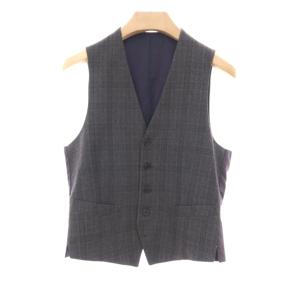 【中古】ポールスミス Paul Smith スリーピース ウール チェック 2つボタンスーツ ダークグレーxダークブラウン【サイズM】【 状態ランクB 】【 メンズ 】