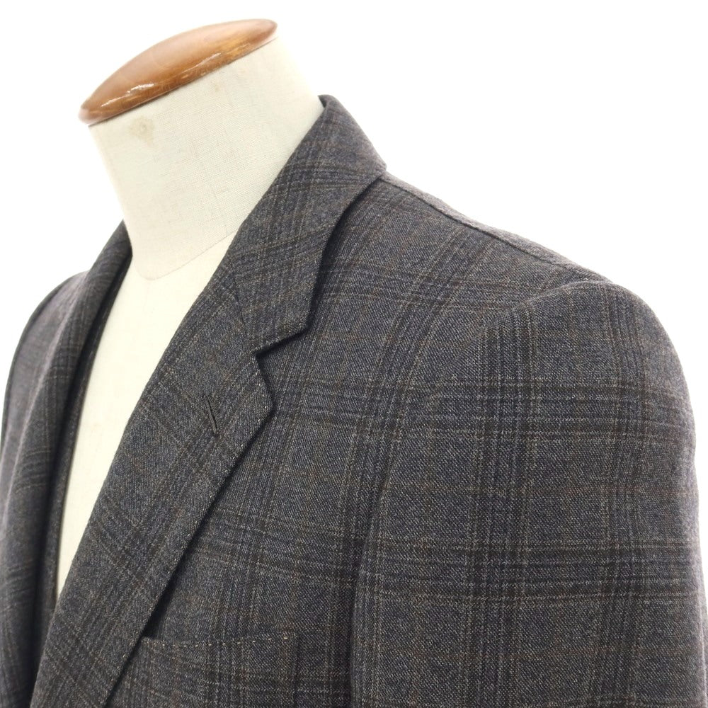 【中古】ポールスミス Paul Smith スリーピース ウール チェック 2つボタンスーツ ダークグレーxダークブラウン【サイズM】【 状態ランクB 】【 メンズ 】