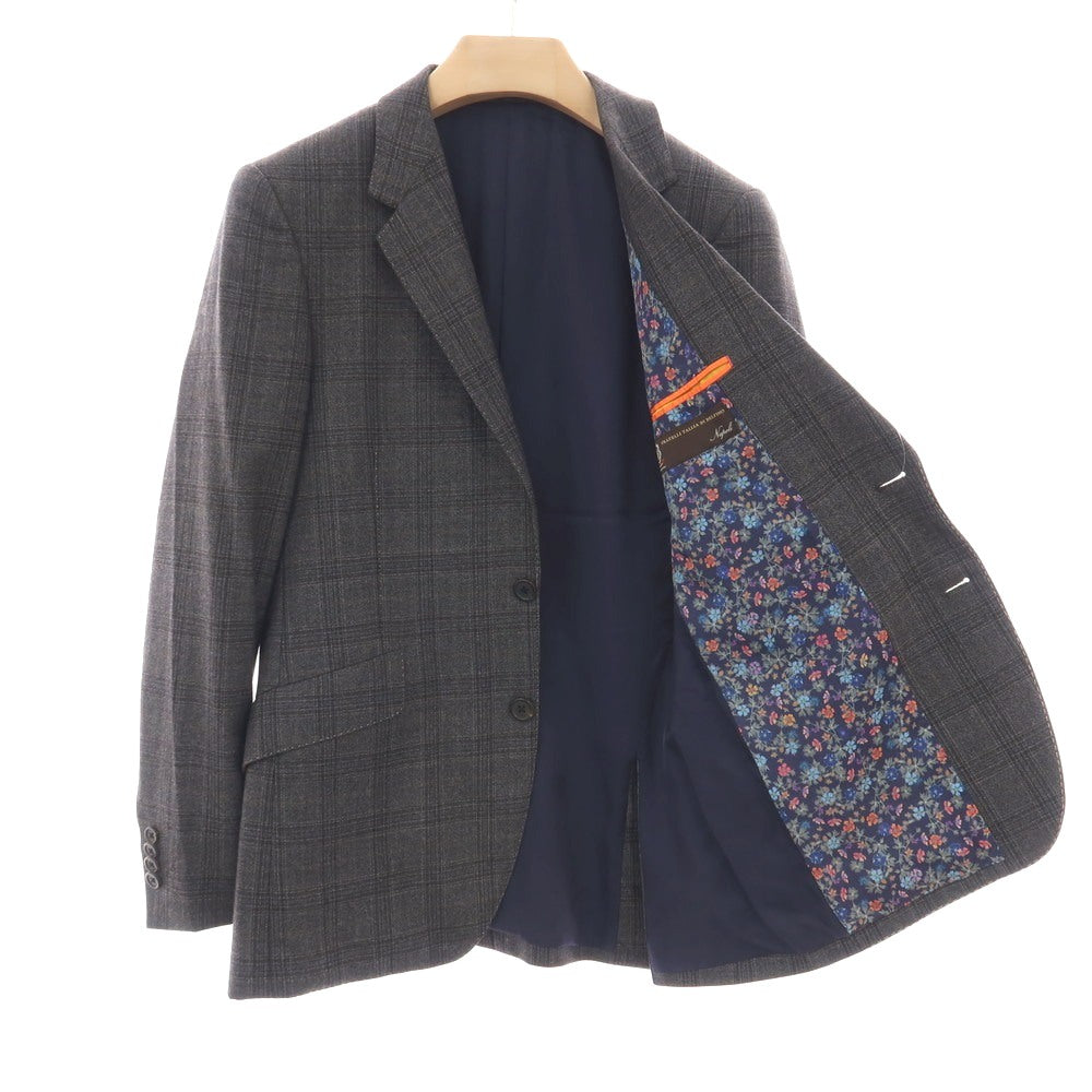 【中古】ポールスミス Paul Smith スリーピース ウール チェック 2つボタンスーツ ダークグレーxダークブラウン【サイズM】【 状態ランクB 】【 メンズ 】