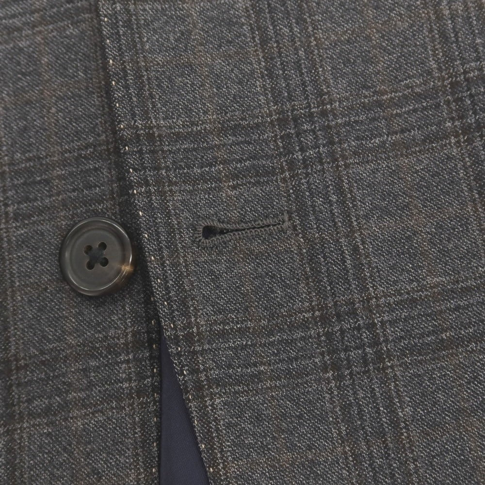 【中古】ポールスミス Paul Smith スリーピース ウール チェック 2つボタンスーツ ダークグレーxダークブラウン【サイズM】【 状態ランクB 】【 メンズ 】