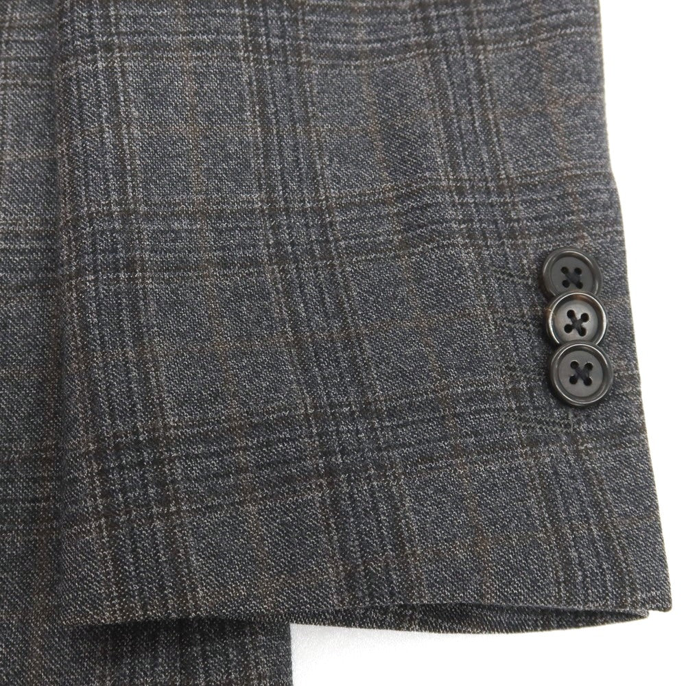 【中古】ポールスミス Paul Smith スリーピース ウール チェック 2つボタンスーツ ダークグレーxダークブラウン【サイズM】【 状態ランクB 】【 メンズ 】