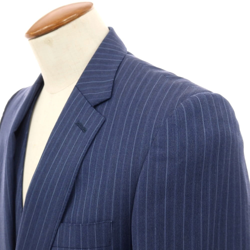 【中古】ポールスミス Paul Smith スリーピース ウール ストライプ 2つボタンスーツ ダークブルー【サイズM】【 状態ランクC 】【 メンズ 】