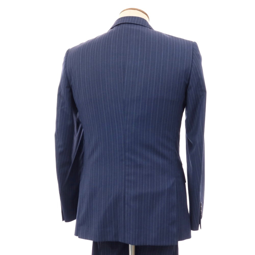 【中古】ポールスミス Paul Smith スリーピース ウール ストライプ 2つボタンスーツ ダークブルー【サイズM】【 状態ランクC 】【 メンズ 】