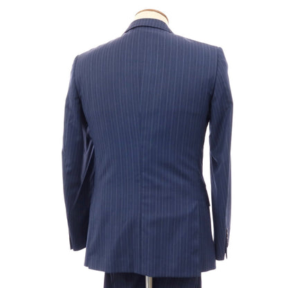 【中古】ポールスミス Paul Smith スリーピース ウール ストライプ 2つボタンスーツ ダークブルー【サイズM】【 状態ランクC 】【 メンズ 】