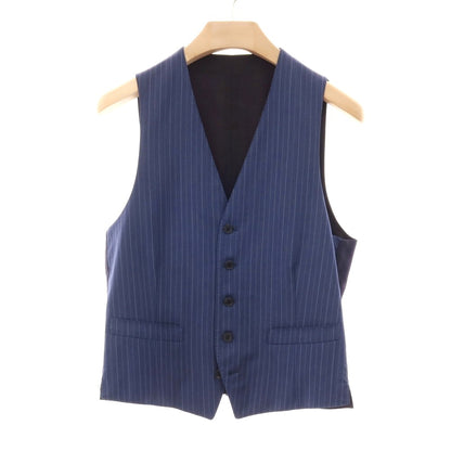 【中古】ポールスミス Paul Smith スリーピース ウール ストライプ 2つボタンスーツ ダークブルー【サイズM】【 状態ランクC 】【 メンズ 】
