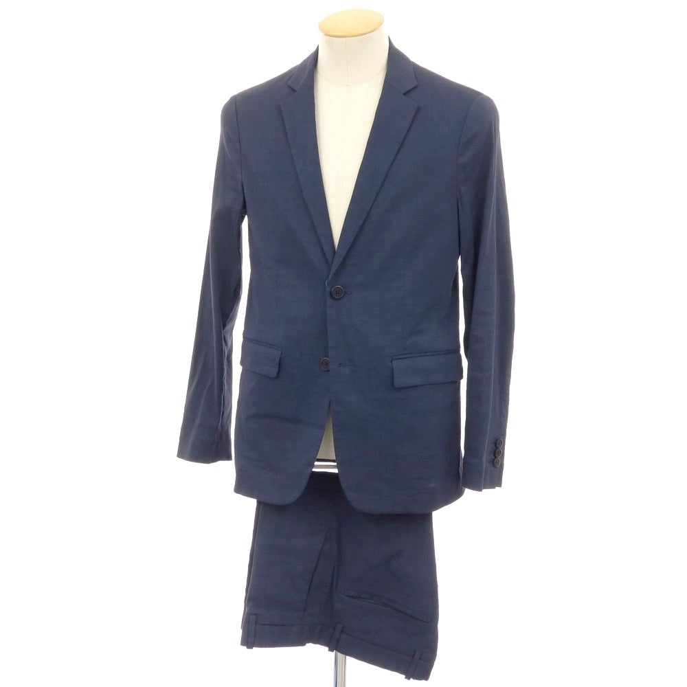 【中古】セオリー theory ストレッチ リネンレーヨン 2つボタンスーツ ネイビー【サイズ上36/下29】【 状態ランクD 】【 メンズ 】