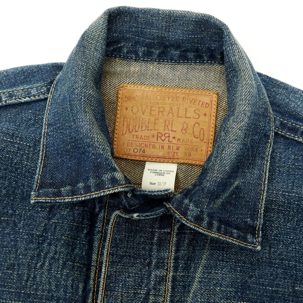 【中古】ダブルアールエル RRL DOUBLE RL O74 コットン デニムジャケット ネイビー【サイズXS】【 状態ランクB 】【 メンズ 】