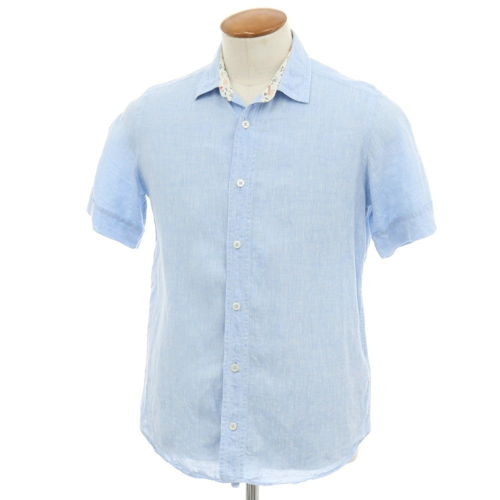 【SALE30%OFF/返品不可】【中古】ポールスミス Paul Smith リネン ショートカラー 半袖シャツ ライトブルー【 サイズＭ 】【 状態ランクC 】【 メンズ 】