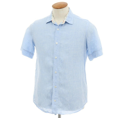 【SALE30%OFF/返品不可】【中古】ポールスミス Paul Smith リネン ショートカラー 半袖シャツ ライトブルー【 サイズＭ 】【 状態ランクC 】【 メンズ 】