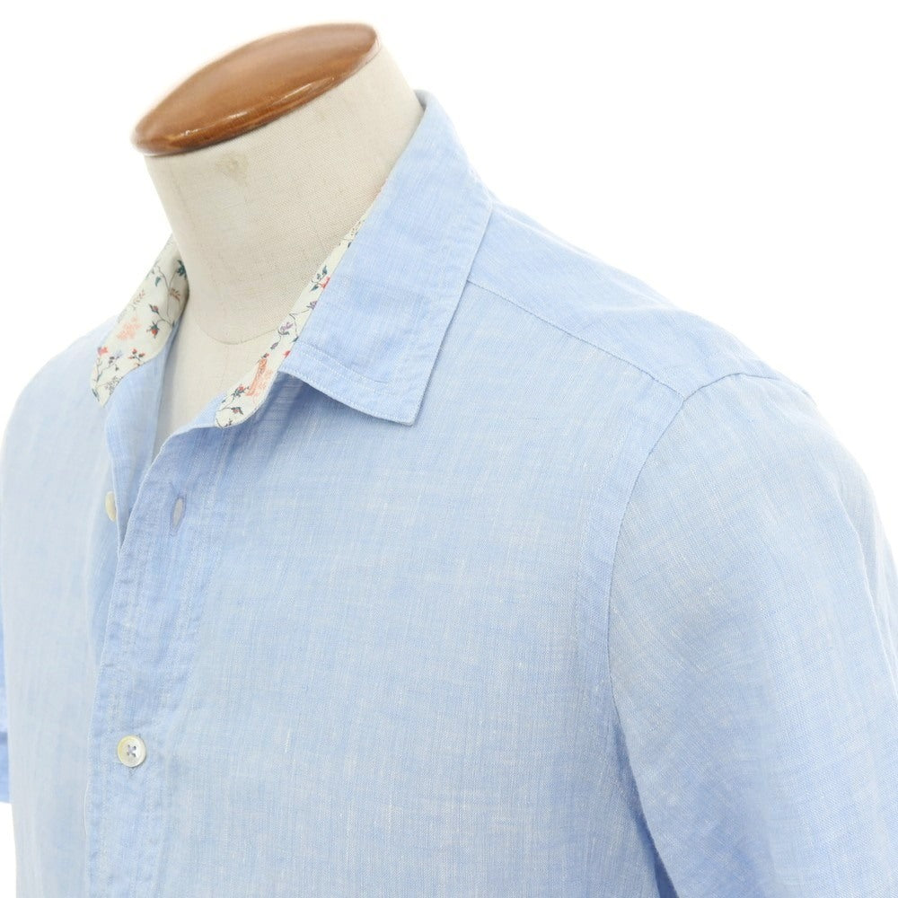 【SALE30%OFF/返品不可】【中古】ポールスミス Paul Smith リネン ショートカラー 半袖シャツ ライトブルー【 サイズＭ 】【 状態ランクC 】【 メンズ 】