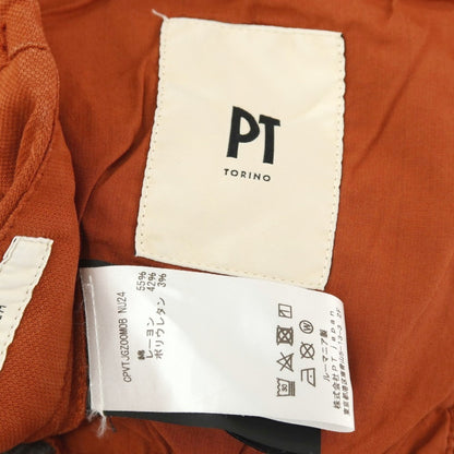 【中古】ピーティートリノ PT TORINO ストレッチ コットンレーヨン イージースラックスパンツ ダークオレンジ【サイズ44】【 状態ランクB 】【 メンズ 】