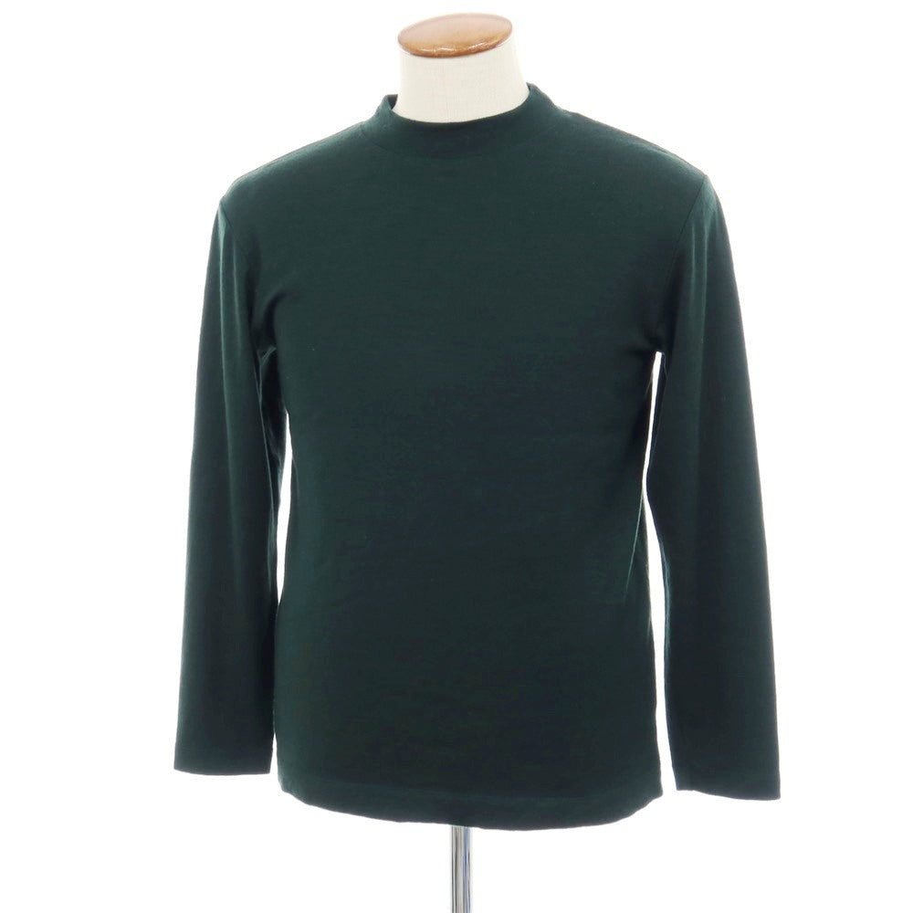 【中古】バーニーズニューヨーク BARNEYS NEWYORK ウール モックネック ニットソー ダークグリーン【サイズM】【 状態ランクB 】【 メンズ 】