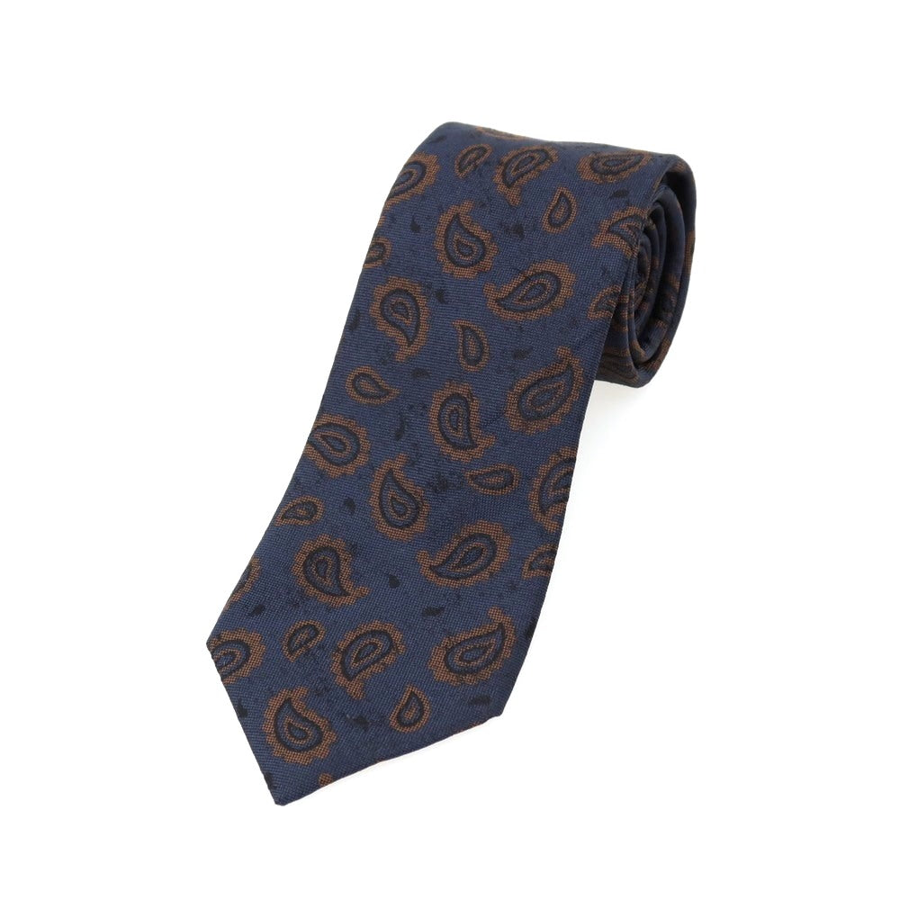 【中古】バーニーズニューヨーク BARNEYS NEWYORK シルク ペイズリー柄ネクタイ ネイビー【 状態ランクB 】【 メンズ 】