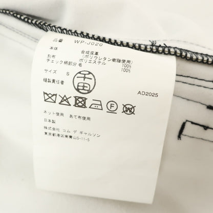 【中古】ジュンヤワタナベ マン JUNYA WATANABE MAN × FILSON 2025年秋冬 フェイクレザー×ウール モッサーチェック 切替 ジャケット ブルゾン ブラック【サイズS】【 状態ランクA 】【 メンズ 】