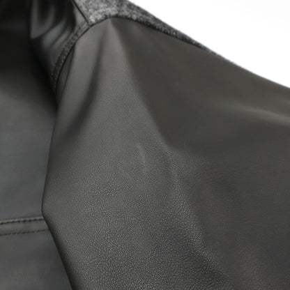 【中古】ジュンヤワタナベ マン JUNYA WATANABE MAN × FILSON 2025年秋冬 フェイクレザー×ウール モッサーチェック 切替 ジャケット ブルゾン ブラック【サイズS】【 状態ランクA 】【 メンズ 】