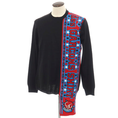 【中古】コムデギャルソンシャツ COMME des GARCONS SHIRT 2025年秋冬 アクリルウールナイロン クルーネック プルオーバーニット ブラック【サイズXL】【 状態ランクA 】【 メンズ 】