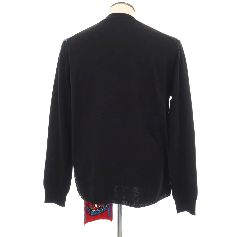 【中古】コムデギャルソンシャツ COMME des GARCONS SHIRT 2025年秋冬 アクリルウールナイロン クルーネック プルオーバーニット ブラック【サイズXL】【 状態ランクA 】【 メンズ 】