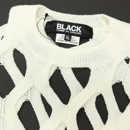 【中古】ブラックコムデギャルソン BLACK COMME des GARCONS アクリル クルーネック ニットベスト オフホワイト【サイズXL】【 状態ランクA 】【 メンズ 】