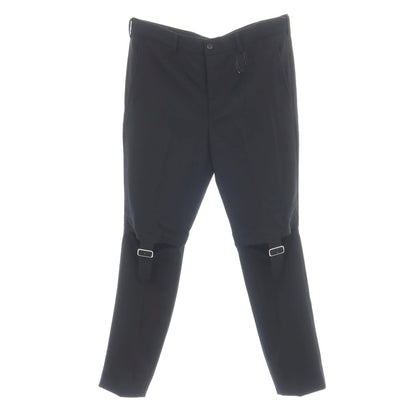 【中古】ブラックコムデギャルソン BLACK COMME des GARCONS ツイルウール カットニー ベルトデザイン カジュアルスラックスパンツ ブラック【サイズXL】【 状態ランクA 】【 メンズ 】