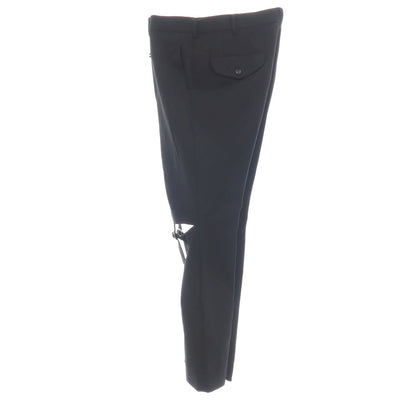 【中古】ブラックコムデギャルソン BLACK COMME des GARCONS ツイルウール カットニー ベルトデザイン カジュアルスラックスパンツ ブラック【サイズXL】【 状態ランクA 】【 メンズ 】