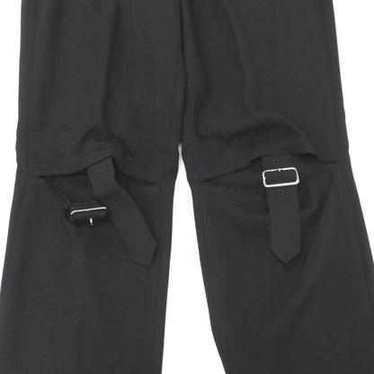 【中古】ブラックコムデギャルソン BLACK COMME des GARCONS ツイルウール カットニー ベルトデザイン カジュアルスラックスパンツ ブラック【サイズXL】【 状態ランクA 】【 メンズ 】