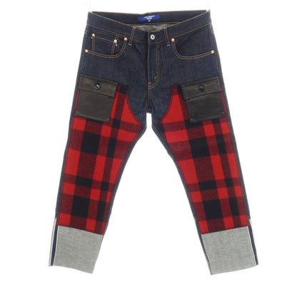 【中古】ジュンヤワタナベ マン JUNYA WATANABE MAN 2025年秋冬 コットン デニムパンツ ジーンズ ネイビーxレッド【サイズS】【 状態ランクA 】【 メンズ 】